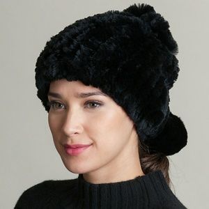 Overland Knitted Rex Rabbit Fur Convertible Beanie